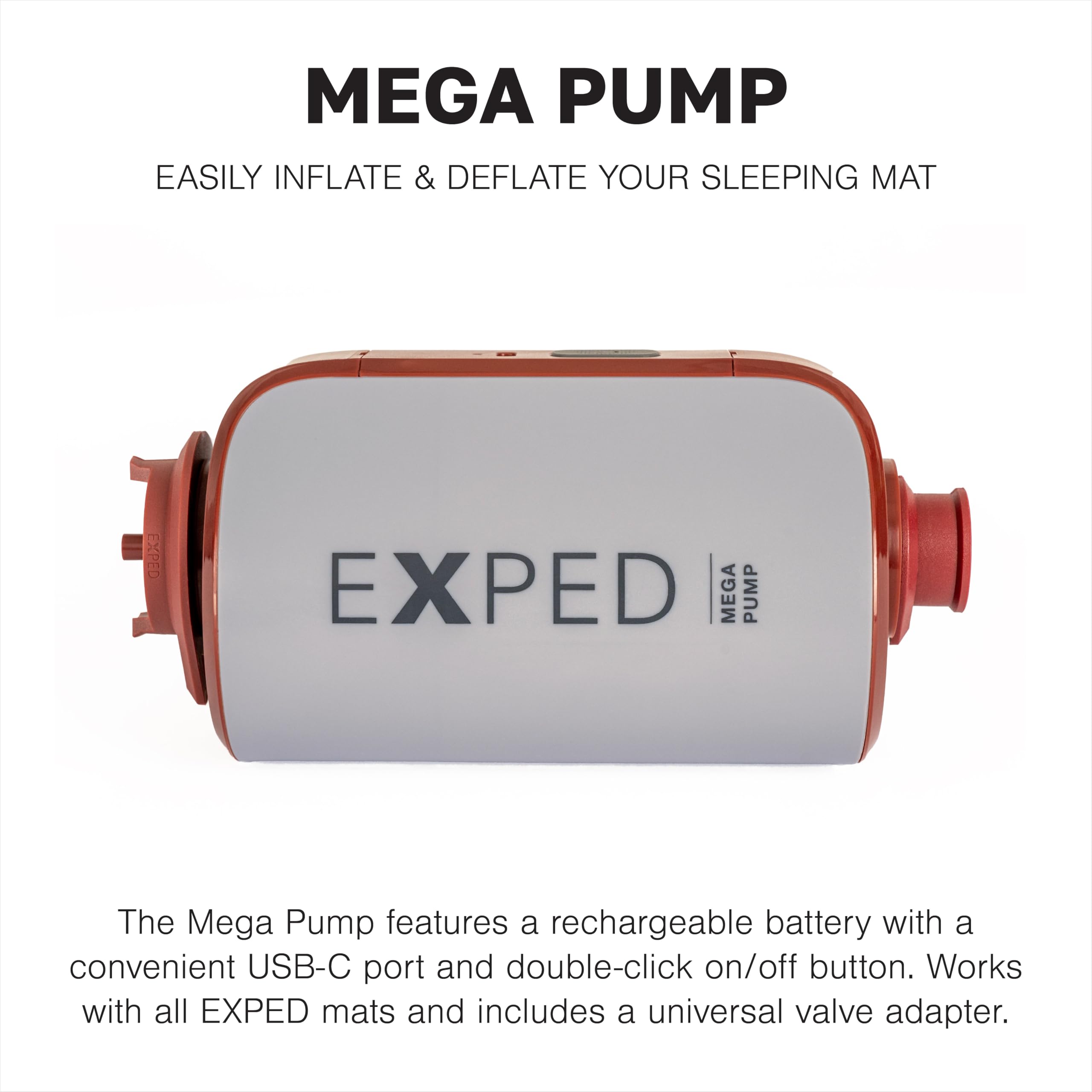 Exped Mega Pump deflating a sleeping pad after a long night.