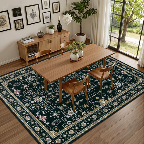 ExpediX 5x7 rug non-slip backing keeps it anchored on floors