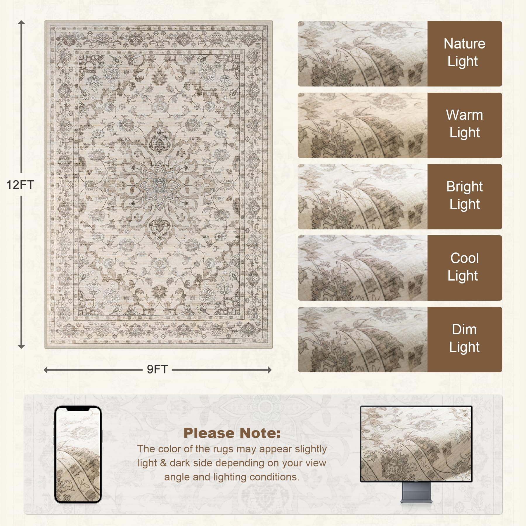 ExpediX rug bronze beige palette harmonizes with diverse decor.