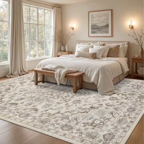 ExpediX 9x12 rug with non-slip backing stays in place.