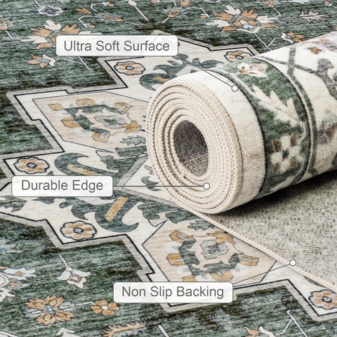 ExpediX 5x7 rug suits living rooms and home offices with timeless vintage appeal