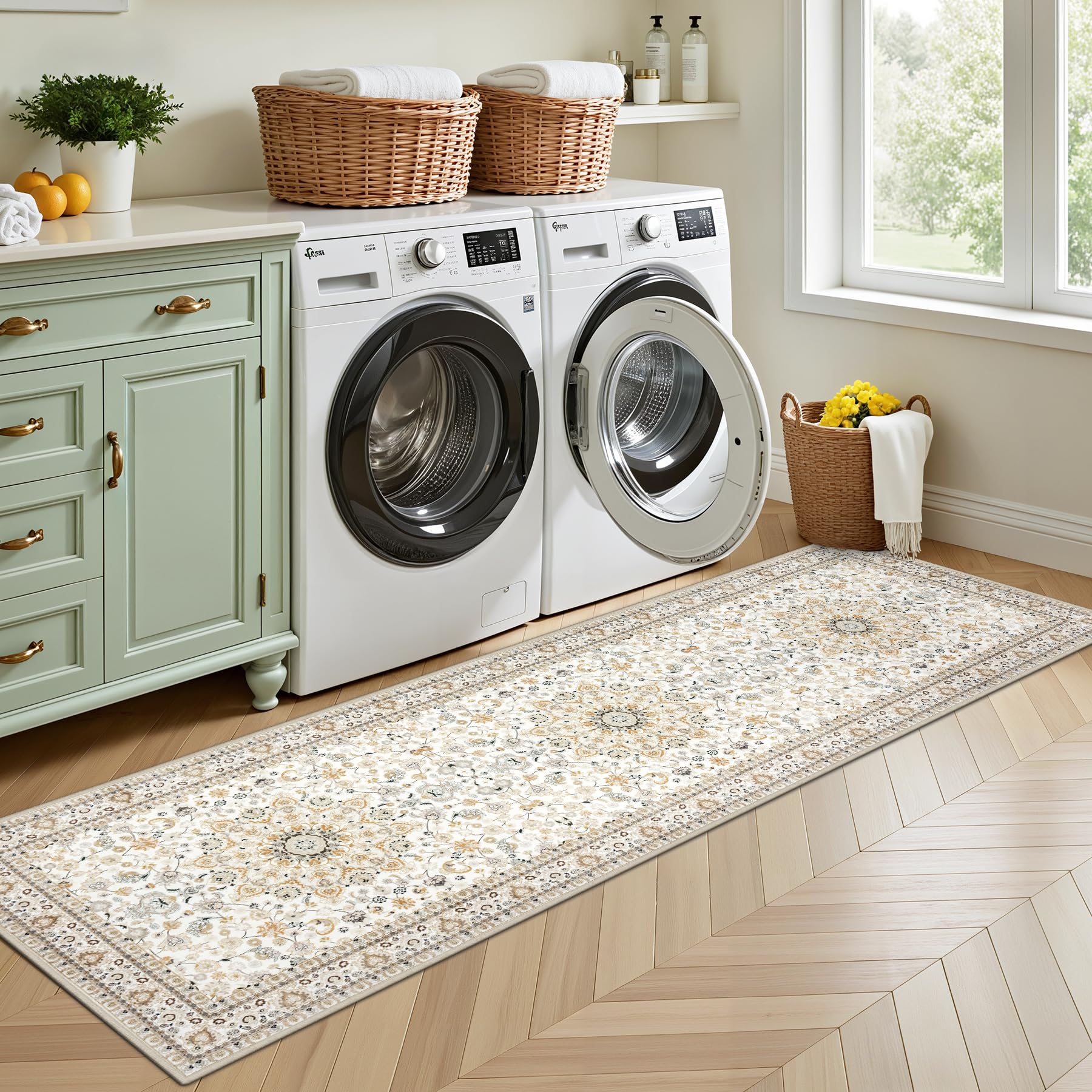 ExpediX non-slip backing keeps this rug securely in place.