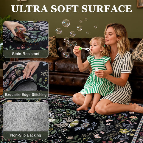ExpediX non-slip backing keeps rug secure on hard floors
