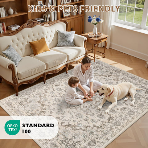 ExpediX nursery play area rug offers soft surface for baby playtime.