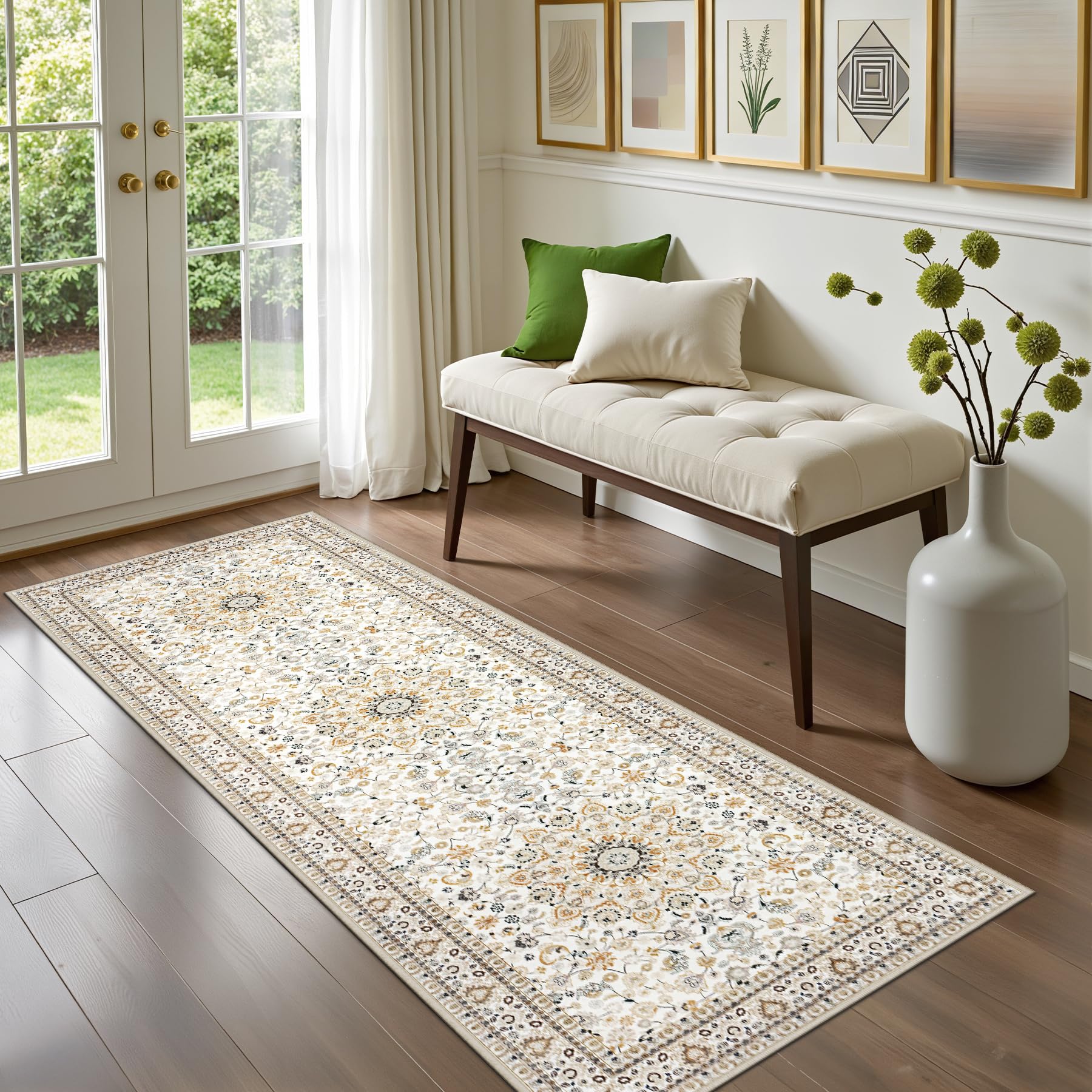 ExpediX soft polyester 2-6x8 rug delivers underfoot comfort.