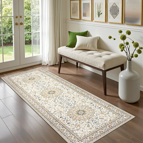 ExpediX soft polyester 2-6x8 rug delivers underfoot comfort.