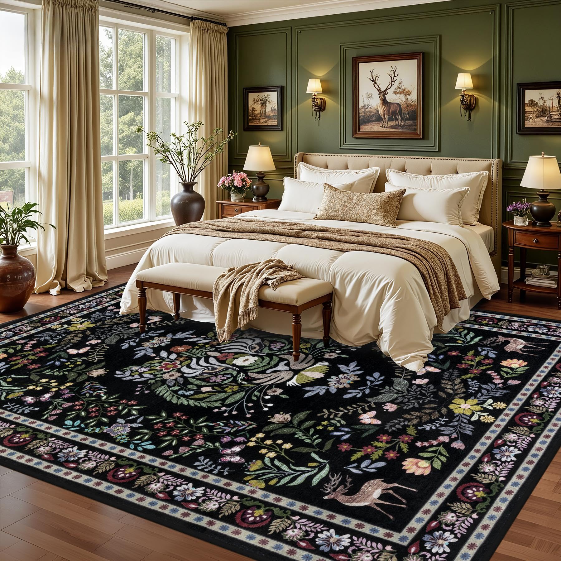 ExpediX vintage washable rug with soft pile for cozy floors