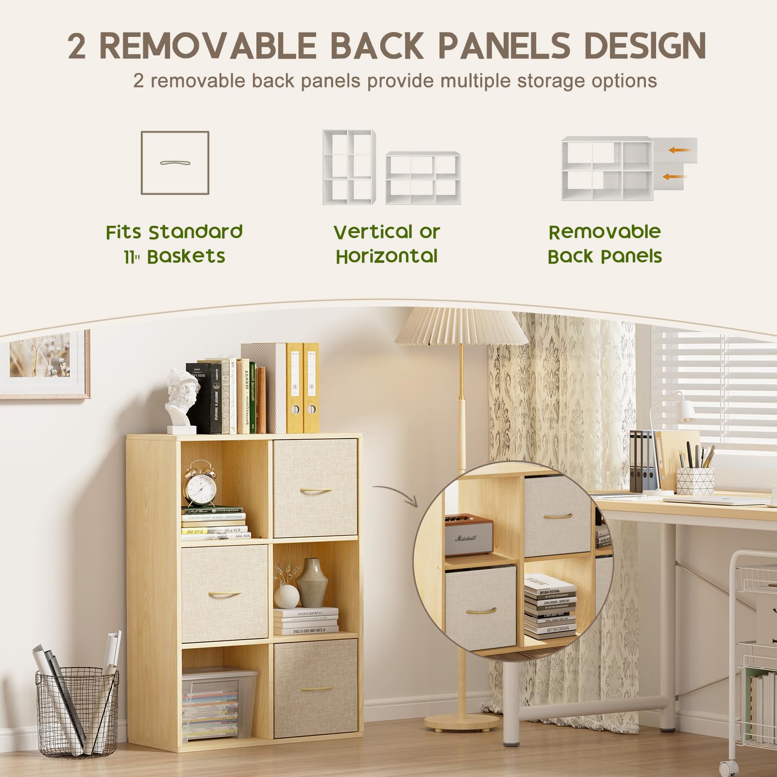 Experlam 6-cube storage organizer arranged horizontally to partition spaces