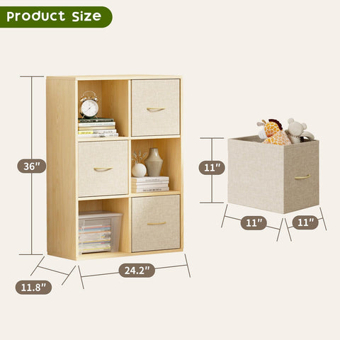 Experlam 6-cube storage organizer side view with fabric bins for easy access