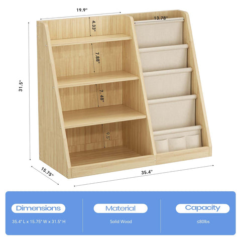 EXPERLAM sling rack displays books with covers forward for easy identification.