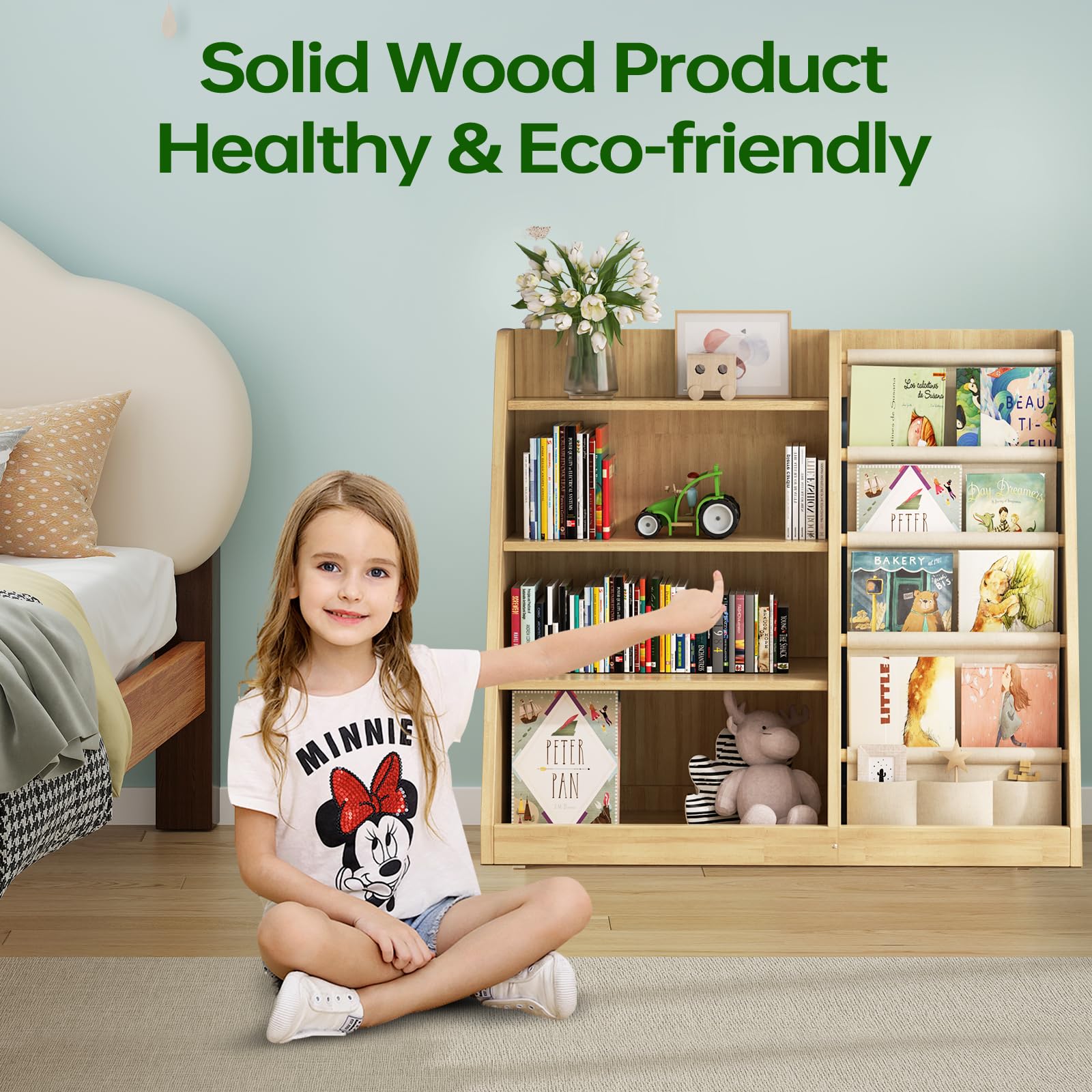 EXPERLAM bookshelf storage solution for kids' rooms and playrooms.