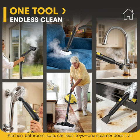 Chemical-free cleaning with Expertcun steam cleaner uses water only