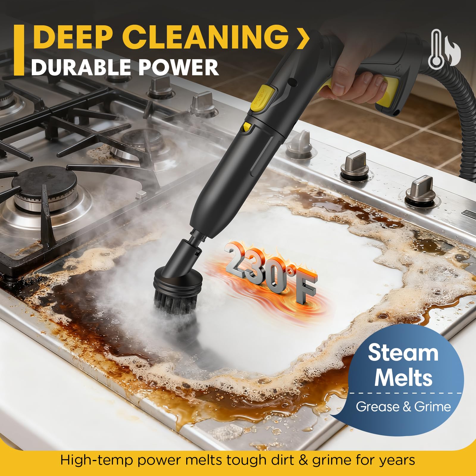 Child-lock safety system on Expertcun steam cleaner prevents accidental use