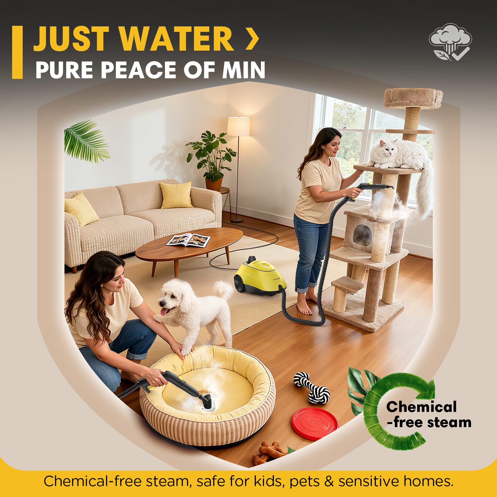 Floor cleaning with Expertcun steam cleaner demonstrates grime removal