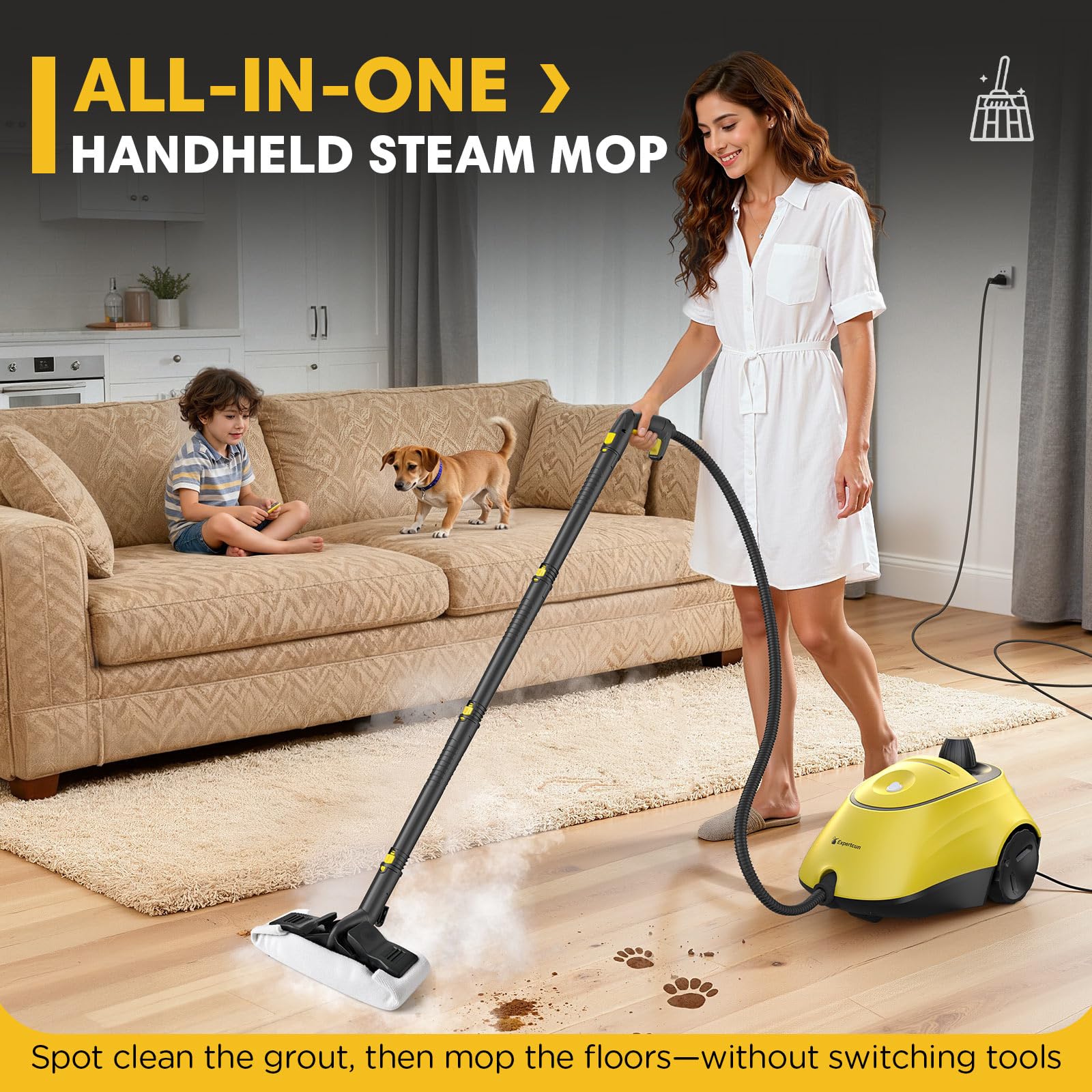 1.4L tank on Expertcun steam cleaner supports long cleaning sessions
