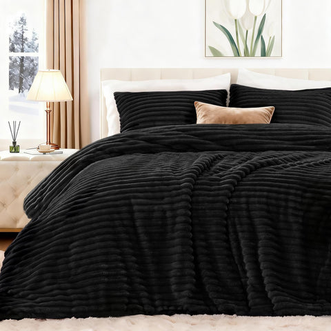EXQ Home fluffy comforter stripe design for even warmth distribution