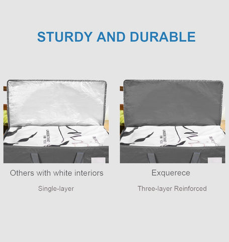 Exquerece moving bag with wide top opening and strong zipper for easy access.