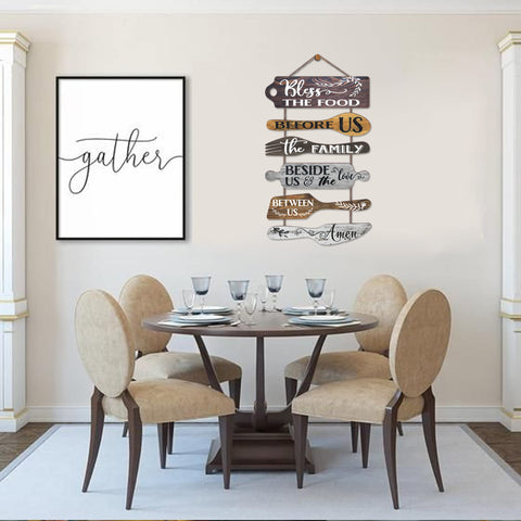 EXQUIDECA Wooden wall collage panels add charming rustic flair to kitchens