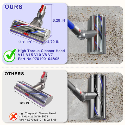 Extolife 100W suction restoration for Dyson V-series heads keeps dirt lifting.