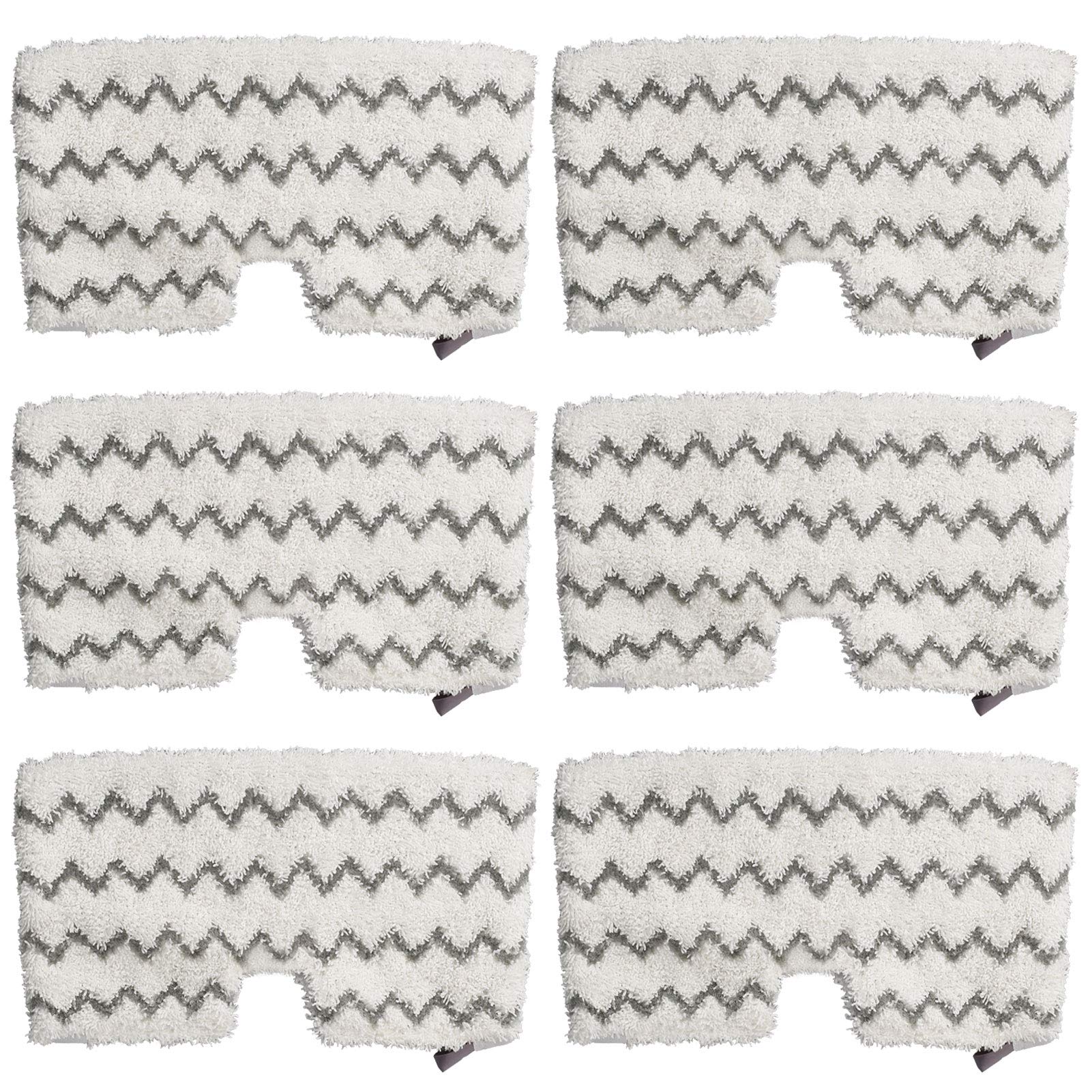 Extolife six-pack steam mop pads for Shark S3501 with moisture-locking microfiber.