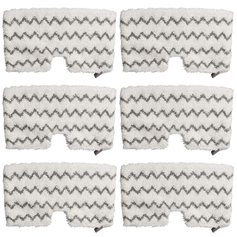 Extolife six-pack steam mop pads for Shark S3501 with moisture-locking microfiber.