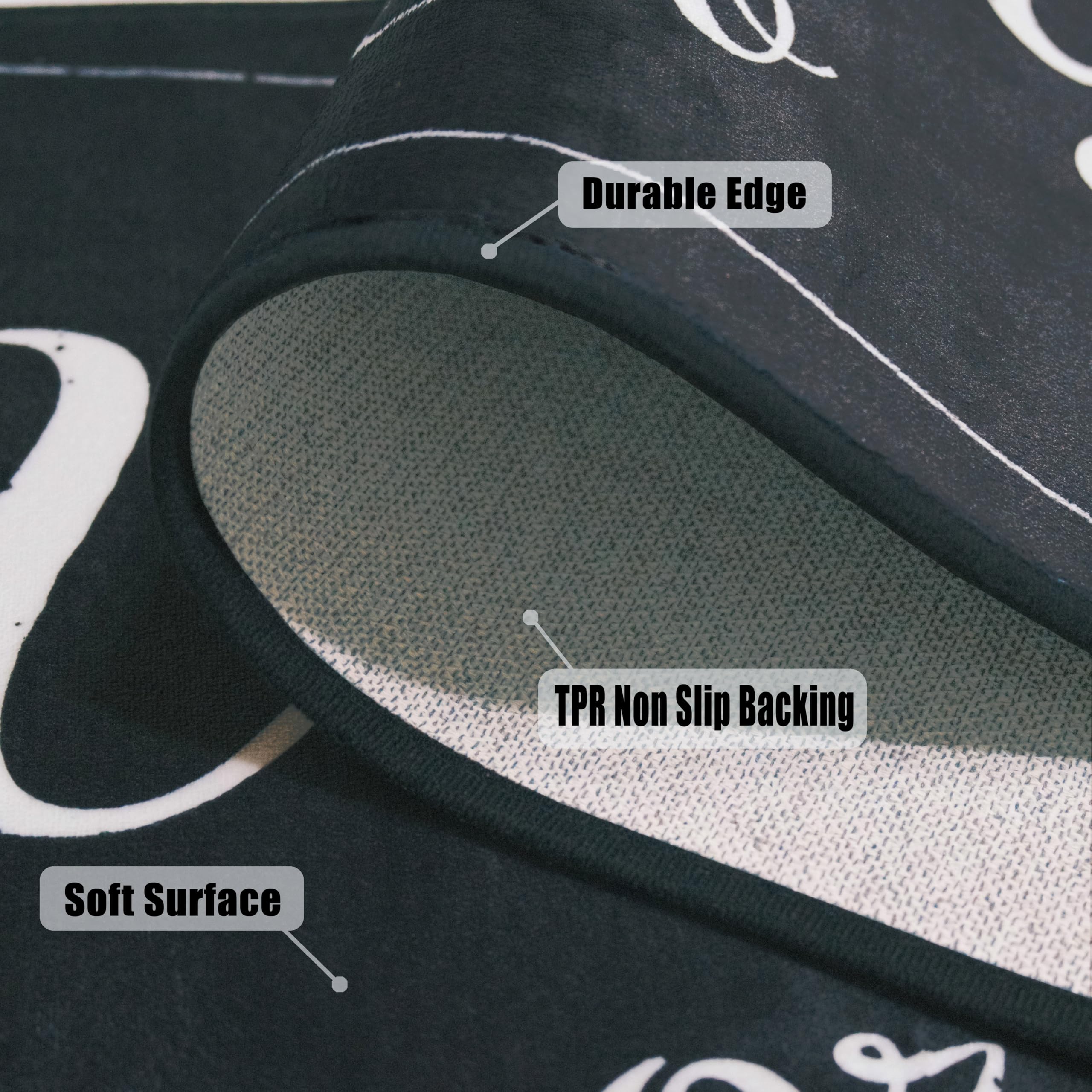 EYECY Laundry Runner in kitchen setting demonstrates long coverage over the washer and dryer.