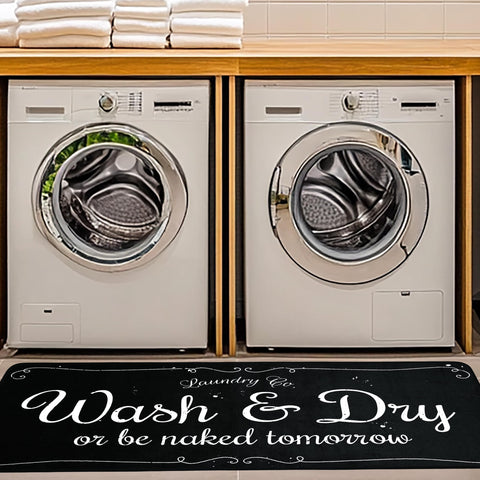 EYECY Laundry Runner non-slip backing keeps floors safe in wet areas like kitchens and bathrooms.