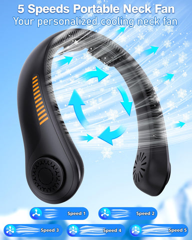 EYERZ neck fan 5-speed control for personalized cooling at your fingertips.