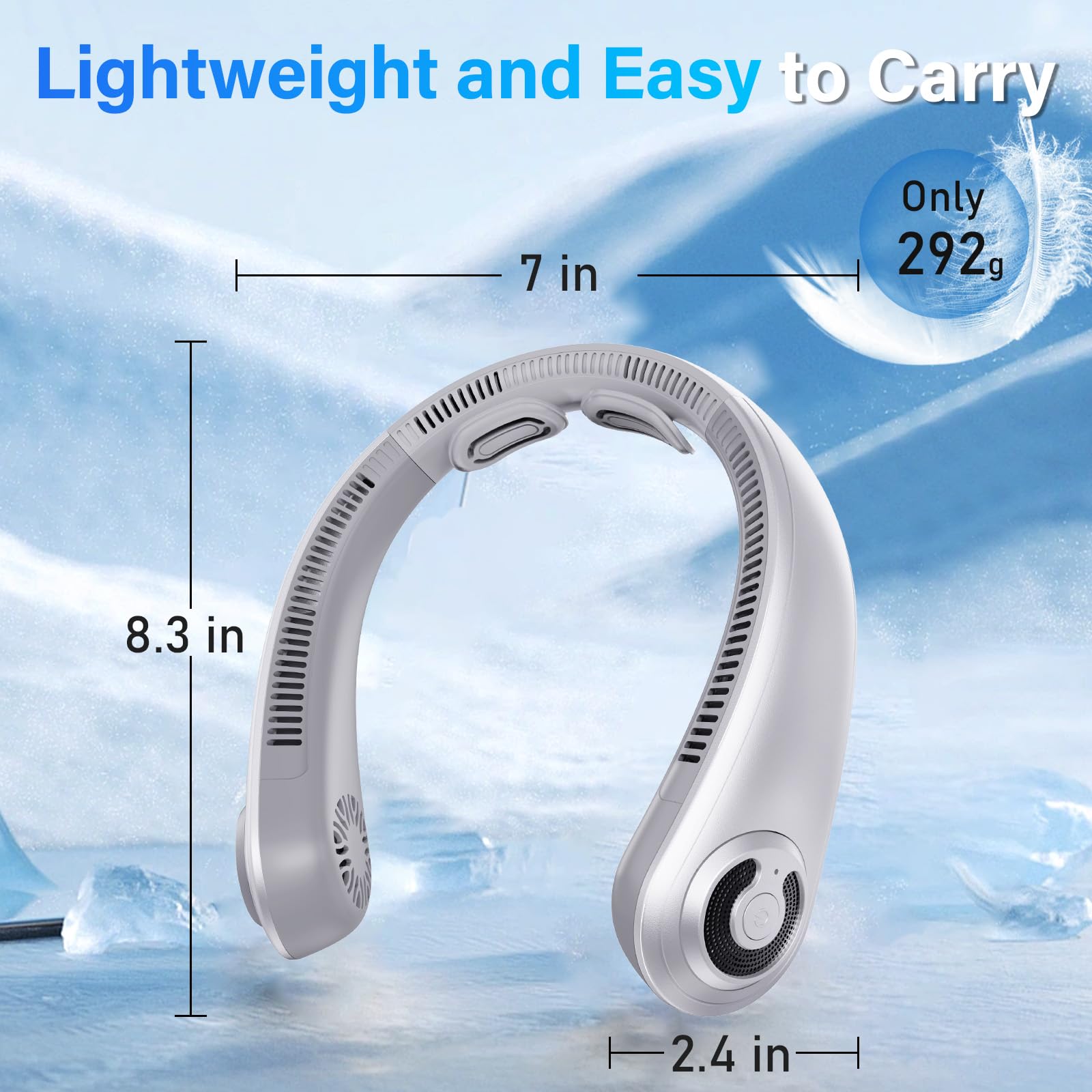 EYERZ neck fan whisper-quiet brushless motor reduces distraction.