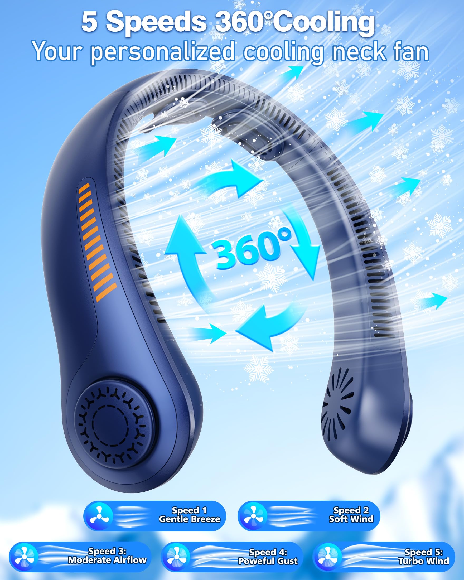 EYERZ neck fan quiet operation with near-silent performance during conversations and work.