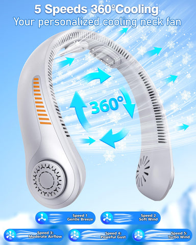 EYERZ neck fan quiet operation with noise-reduction technology for distraction-free use