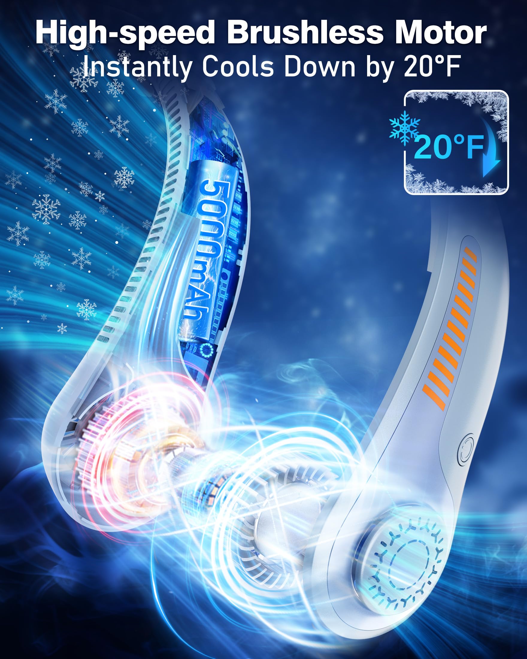 EYERZ neck fan rear battery pack for long-lasting power