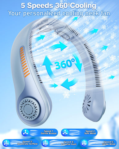 EYERZ neck fan wearing ergonomic design for comfortable all-day wear
