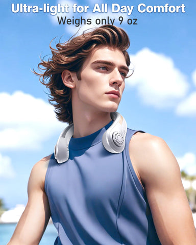 EYERZ portable neck fan lightweight design enhances comfort during travel