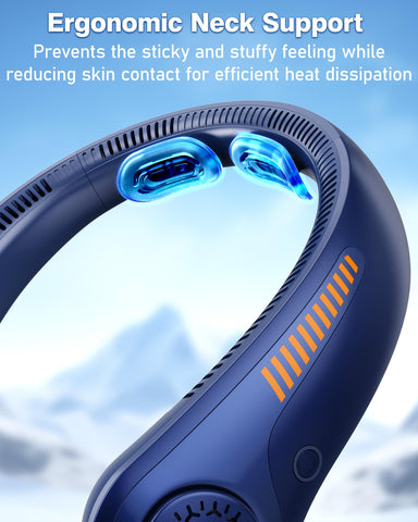 EYERZ portable neck fan side view demonstrates lightweight, comfortable all-day wear.
