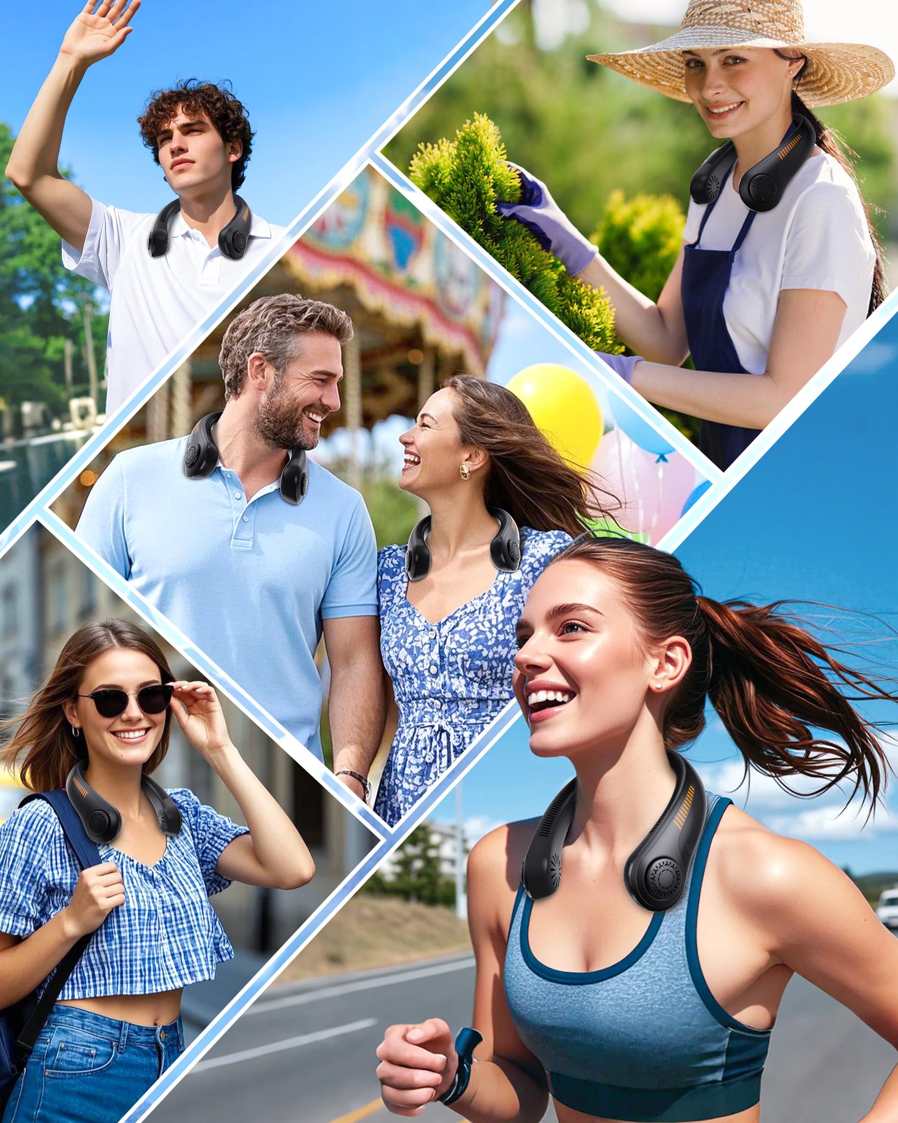 EYERZ travel-ready neck fan slim profile fits in bags and carry-ons.