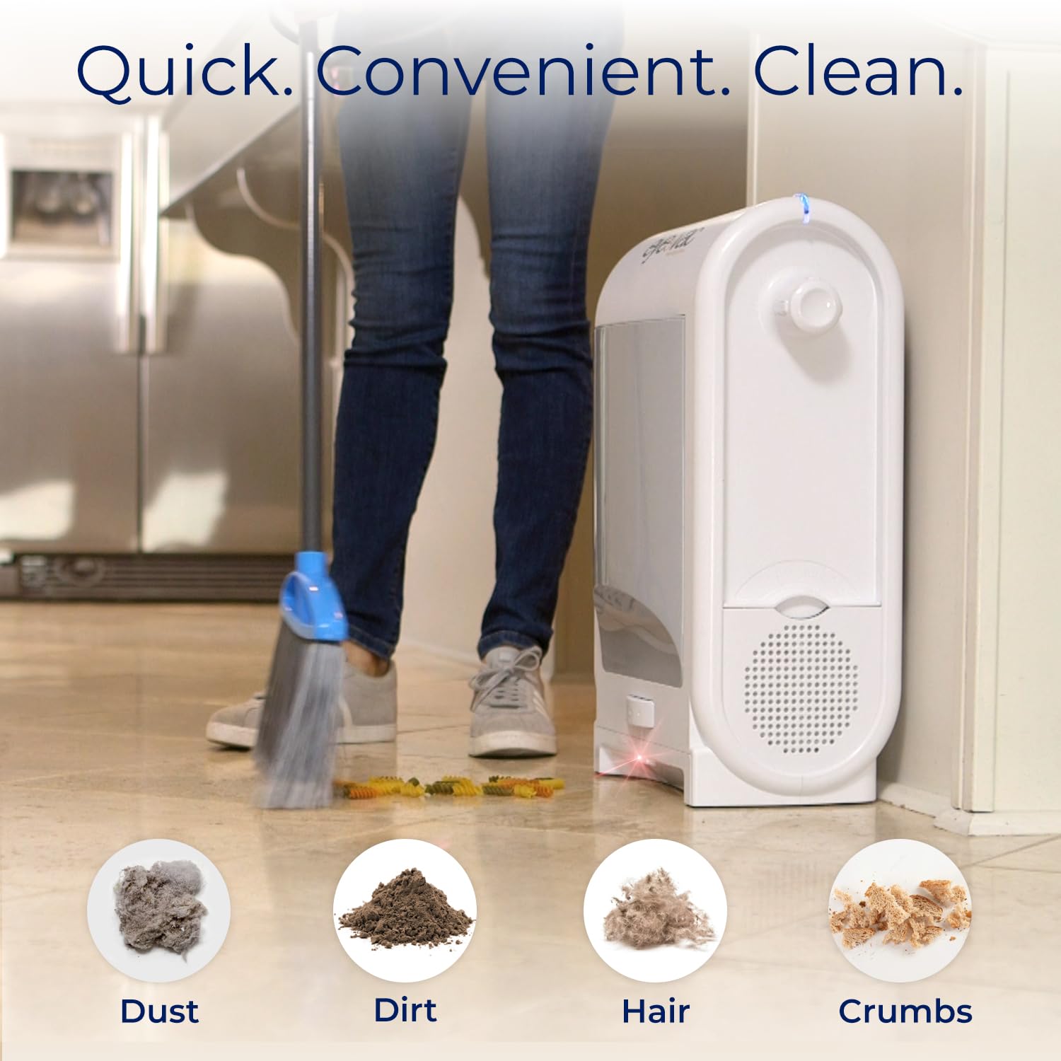 EyeVac Pro hands-free operation activated by sensors during sweeping.