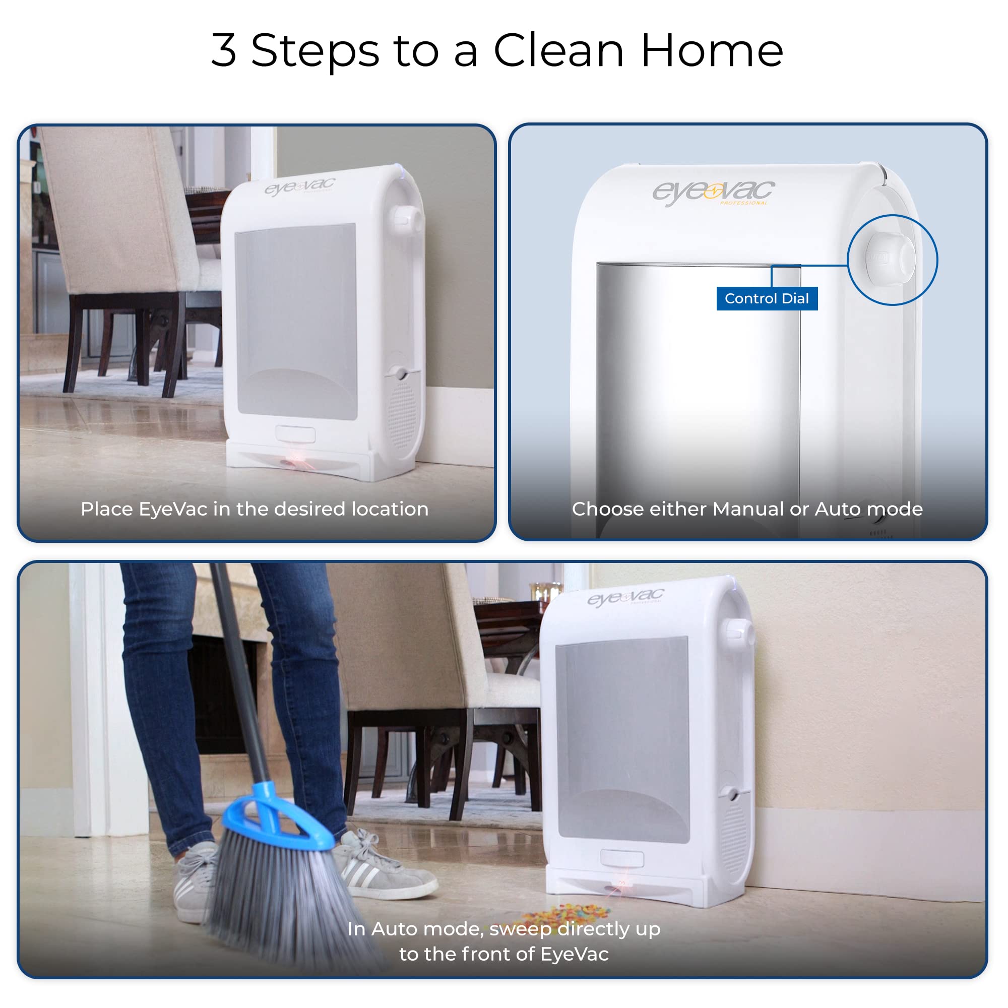EyeVac Pro with three high-efficiency filters for cleaner air.