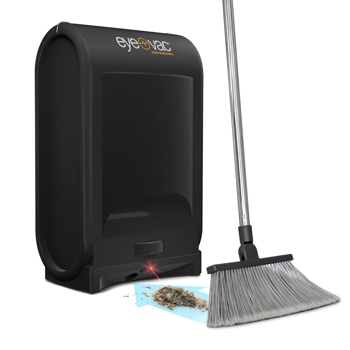 EyeVac Pro touchless vacuum activated by sensors on a salon floor for quick cleaning.