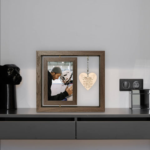 EYITUPC freestanding 9x8 inch frame holds two 4x6 photos for easy display