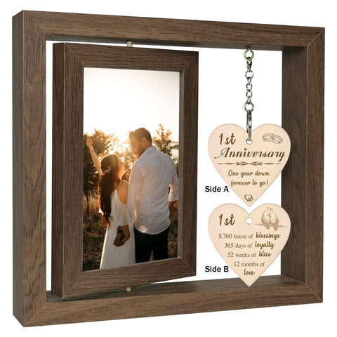 EYITUPC frame close-up reveals wood-texture and clear glass for memories.