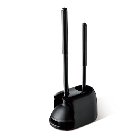 Eyliden 2-in-1 toilet plunger and brush set beside a compact holder for space-saving cleaning