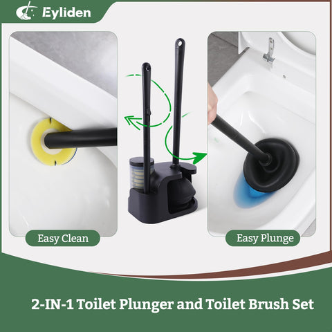 Eyliden toilet plunger forming a strong seal for clogs.