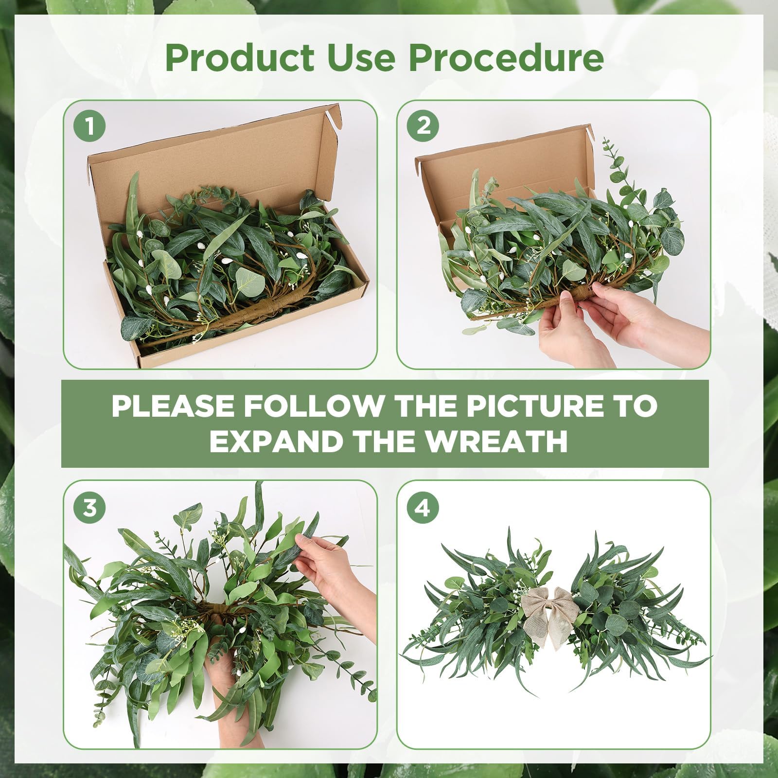 EYNDYN eucalyptus garland with flexible wires for easy reshaping