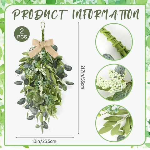 EYNDYN greenery wreath suitable for indoor or outdoor farmhouse styling