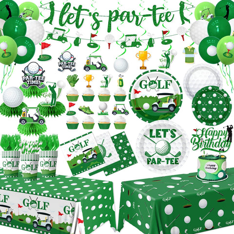 EYOBZOOQ golf party decorations kit offers vivid colors for a festive celebration.