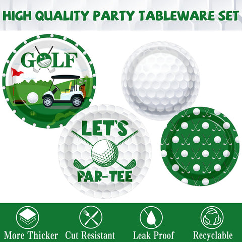 EYOBZOOQ golf plates (9 inch) deliver sturdy dining for guests.