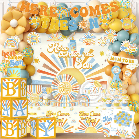 EYOBZOOQ Here Comes the Son balloon arch kit boosts photo-worthy moments.
