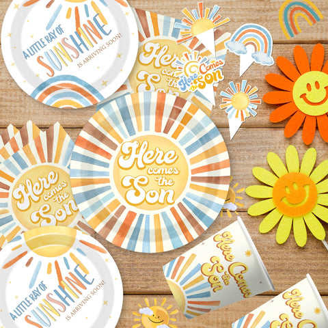 EYOBZOOQ sunshine-theme table decor brightens the baby shower ambiance.