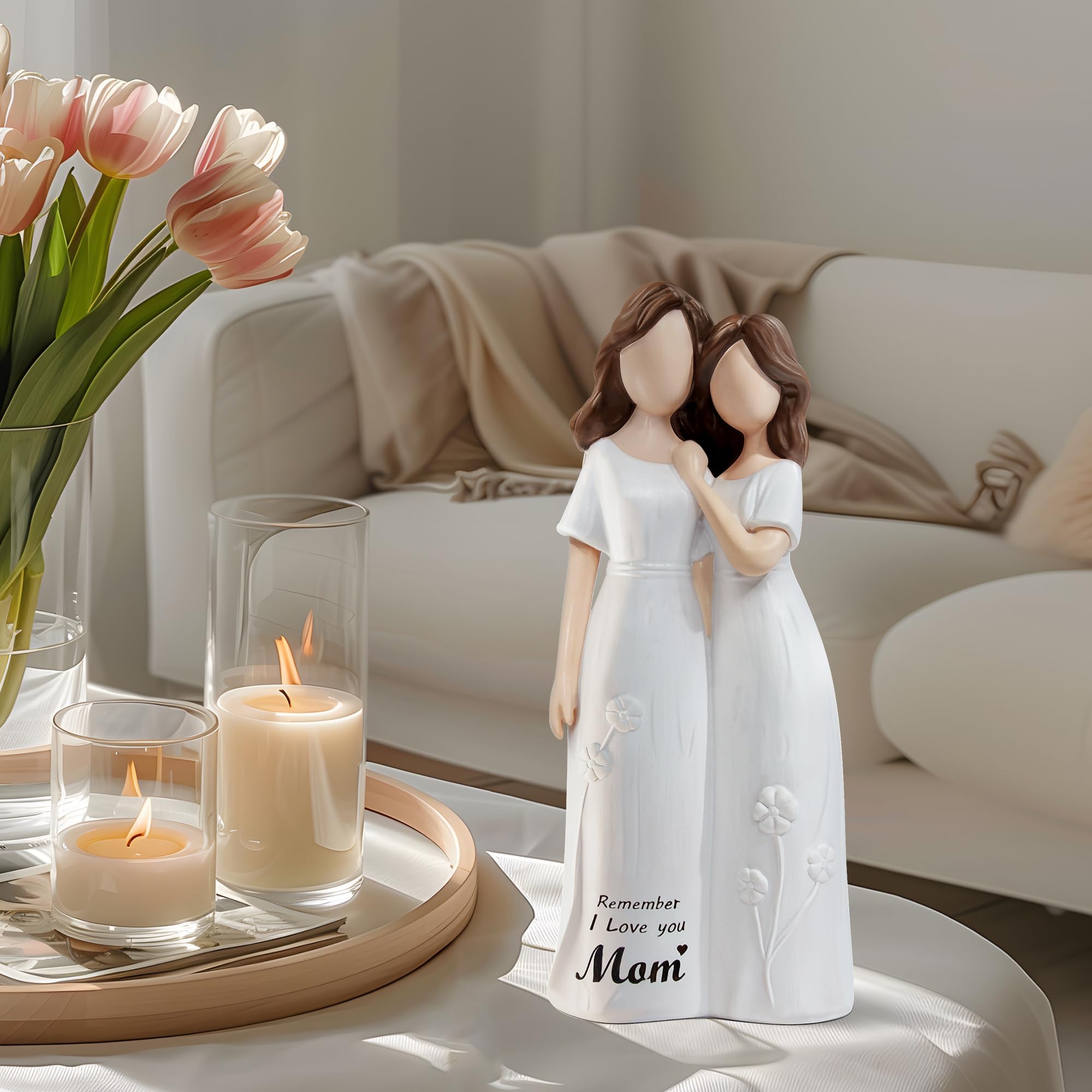 Eyschura engraved remember I love you mom skirt figurine conveys a touching message
